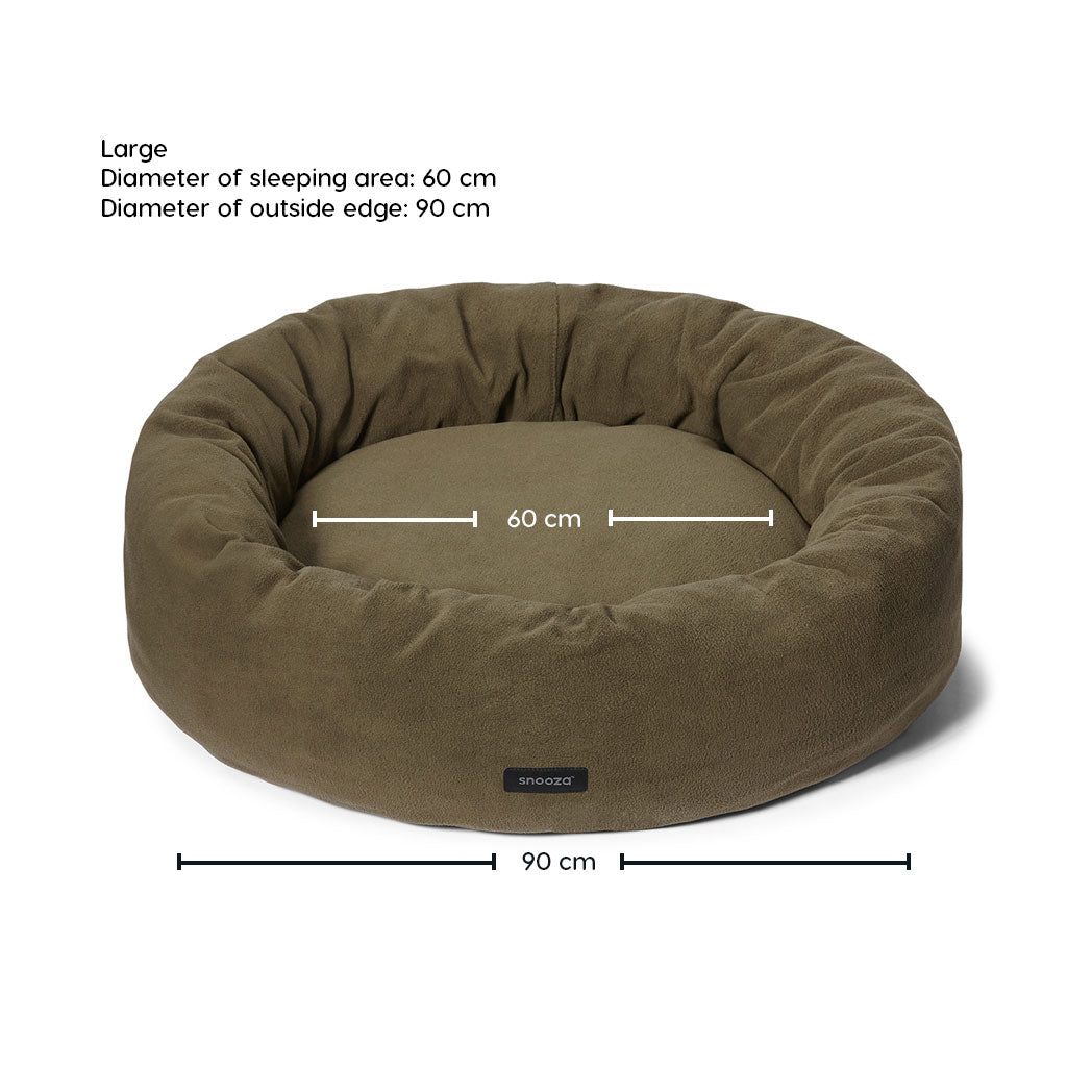 Snooza Selft Warming Cuddler Dog Bed in Olive Green Large