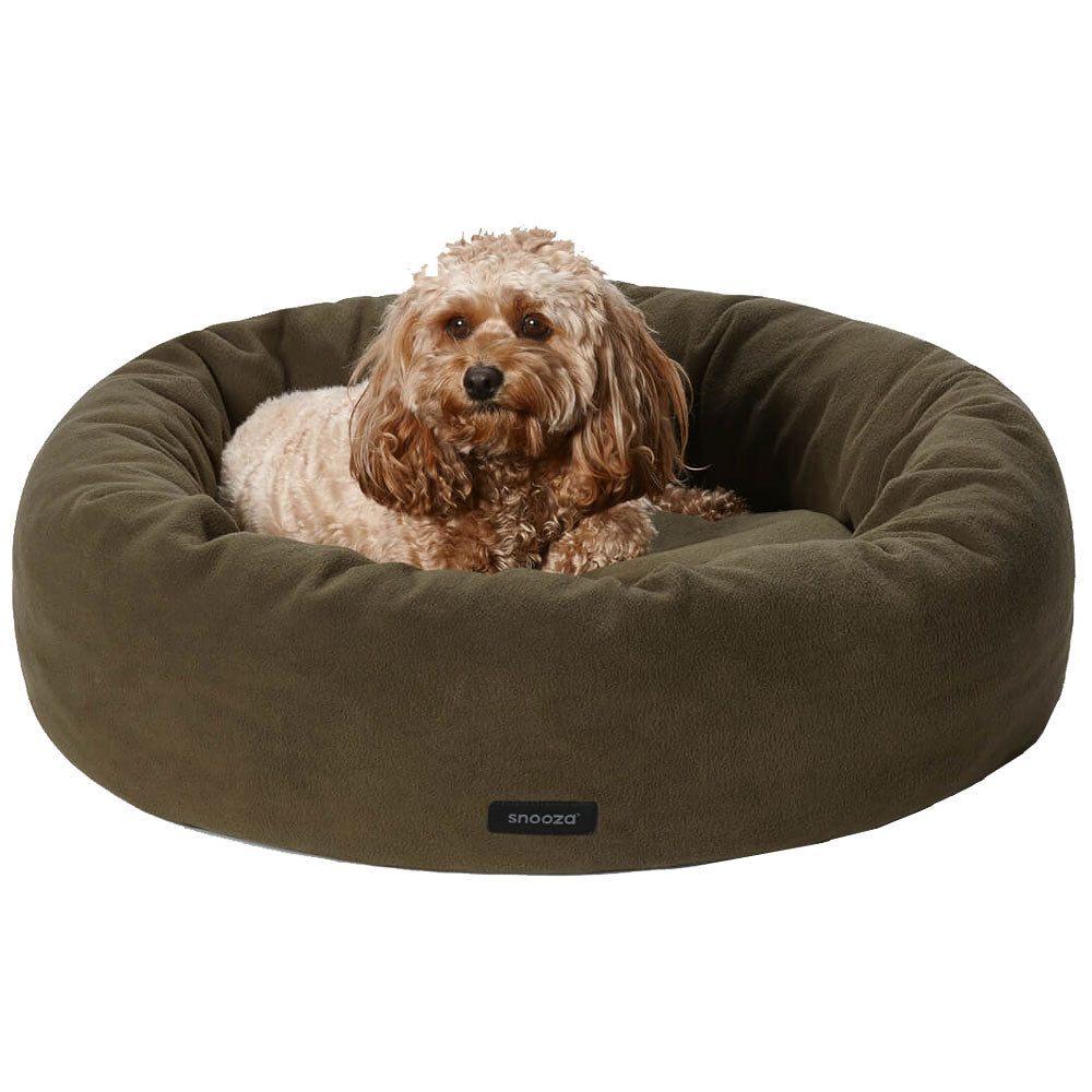 Snooza Selft Warming Cuddler Dog Bed in Olive Green