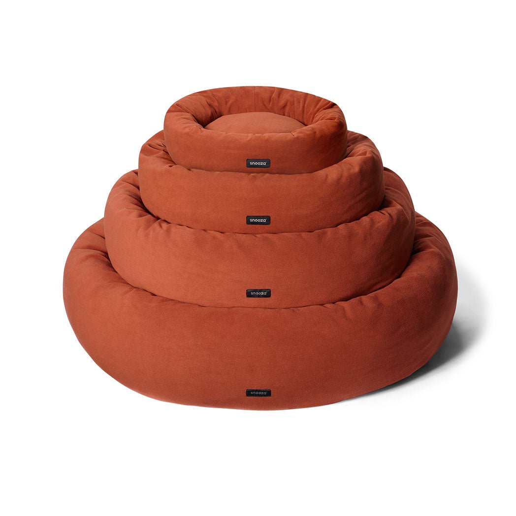 Self - Warming Polar Fleece Cuddler in Rust | Buy Direct at Snooza Dog Beds