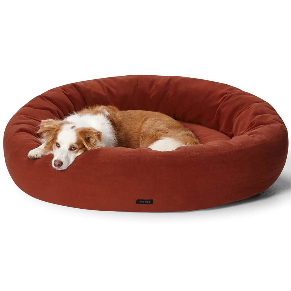 Self - Warming Polar Fleece Cuddler in Rust | Buy Direct at Snooza Dog Beds