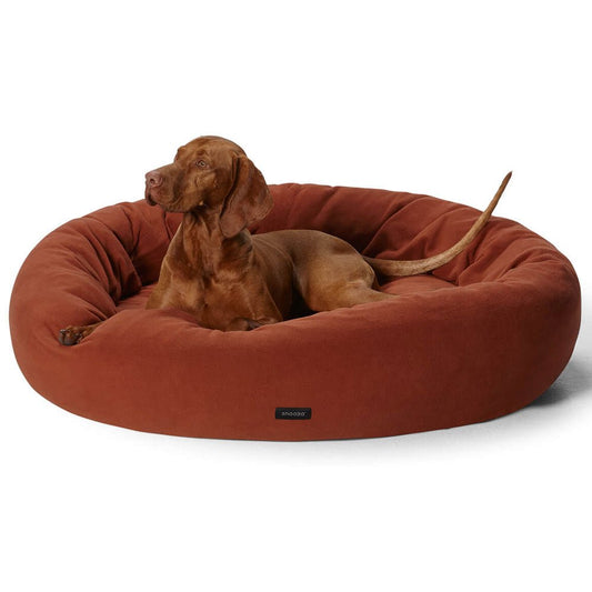 Self - Warming Polar Fleece Cuddler in Rust | Buy Direct at Snooza Dog Beds